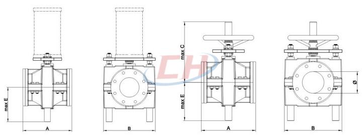 重載式電動夾管閥結構圖